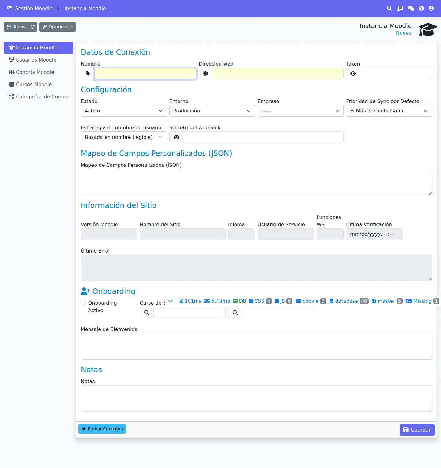 MoodleManagement: facturación que matricula sola