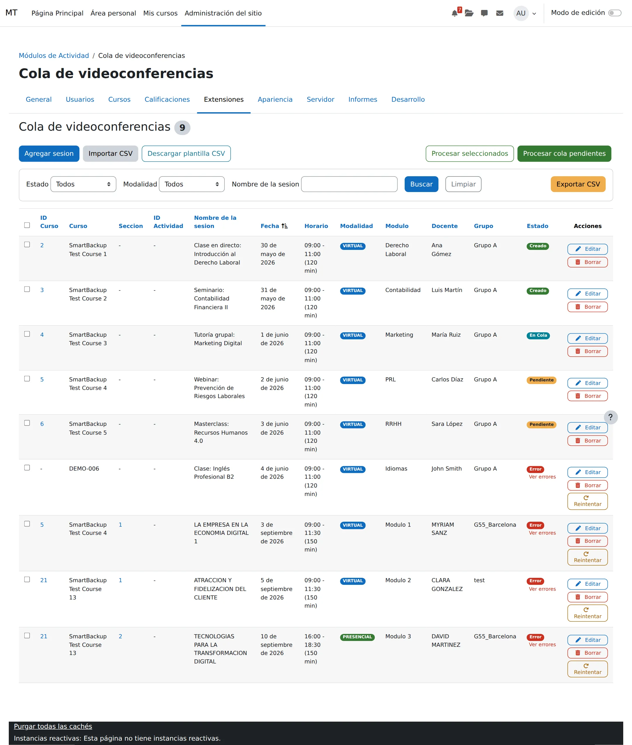 Módulo Zoom para Moodle con cola de videoconferencias